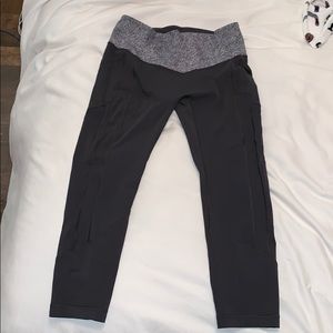 Grey “All the right places” lululemon leggings.